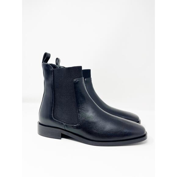 EVERLANE Italian Leather Square Toe Chelsea Boots Black SZ 7 READ - Picture 3 of 16